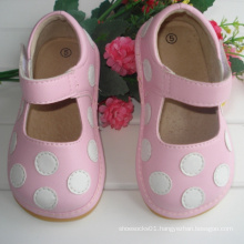 Pink with White Dots Baby Squeaky Shoes 7 Colors